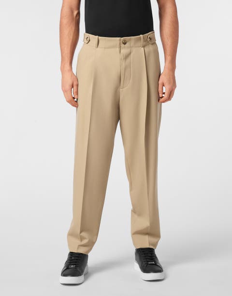 Wool Trousers Chinos Classic Fit Men