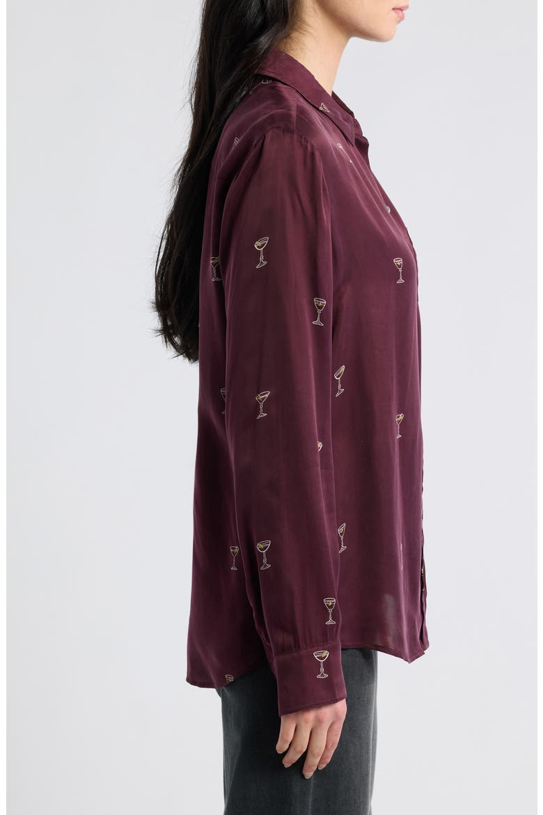 Alyssa Button-Up Shirt, Alternate, color, OXBLOOD MARTINI