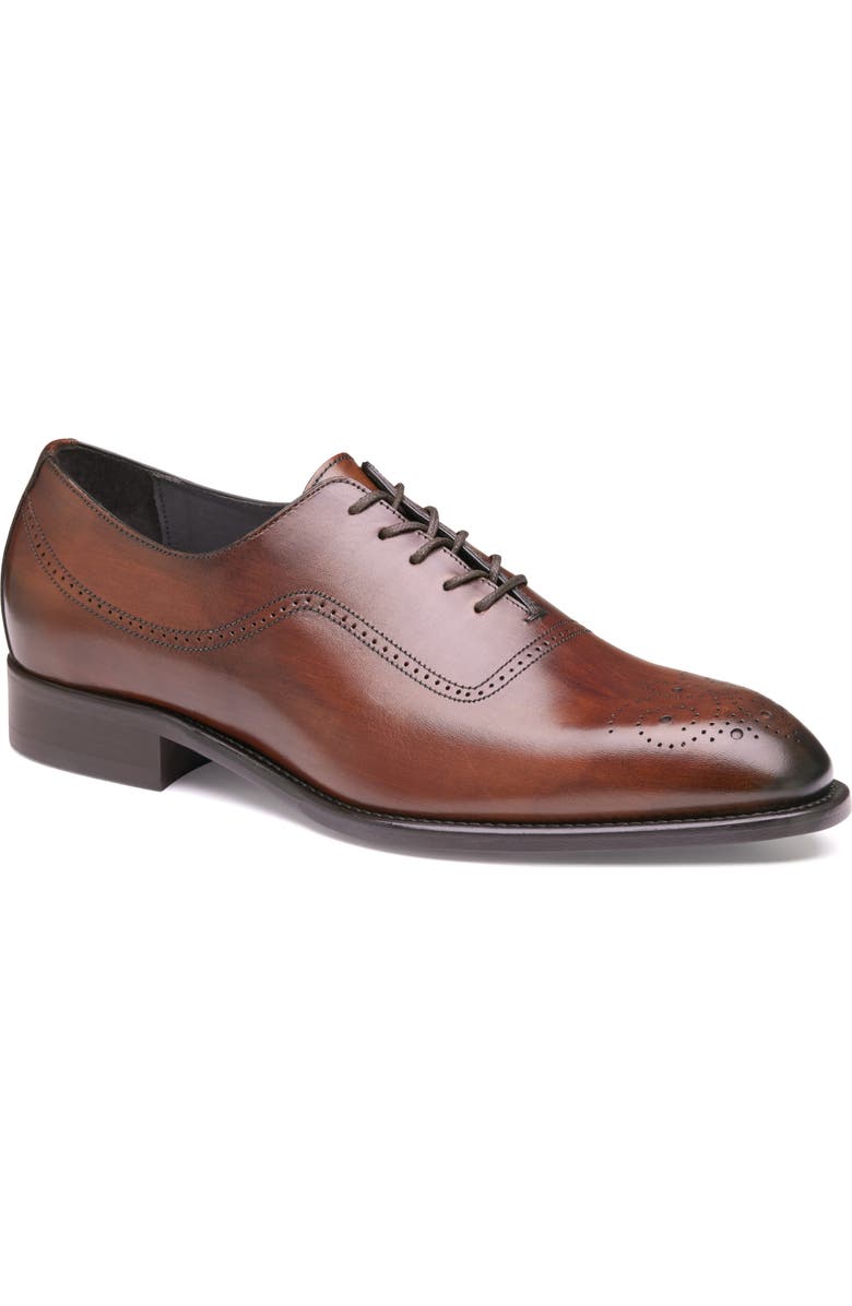 JOHNSTON & MURPHY COLLECTION Ellsworth Medallion Water Resistant Plain Toe Wholecut Shoe, Main, color,