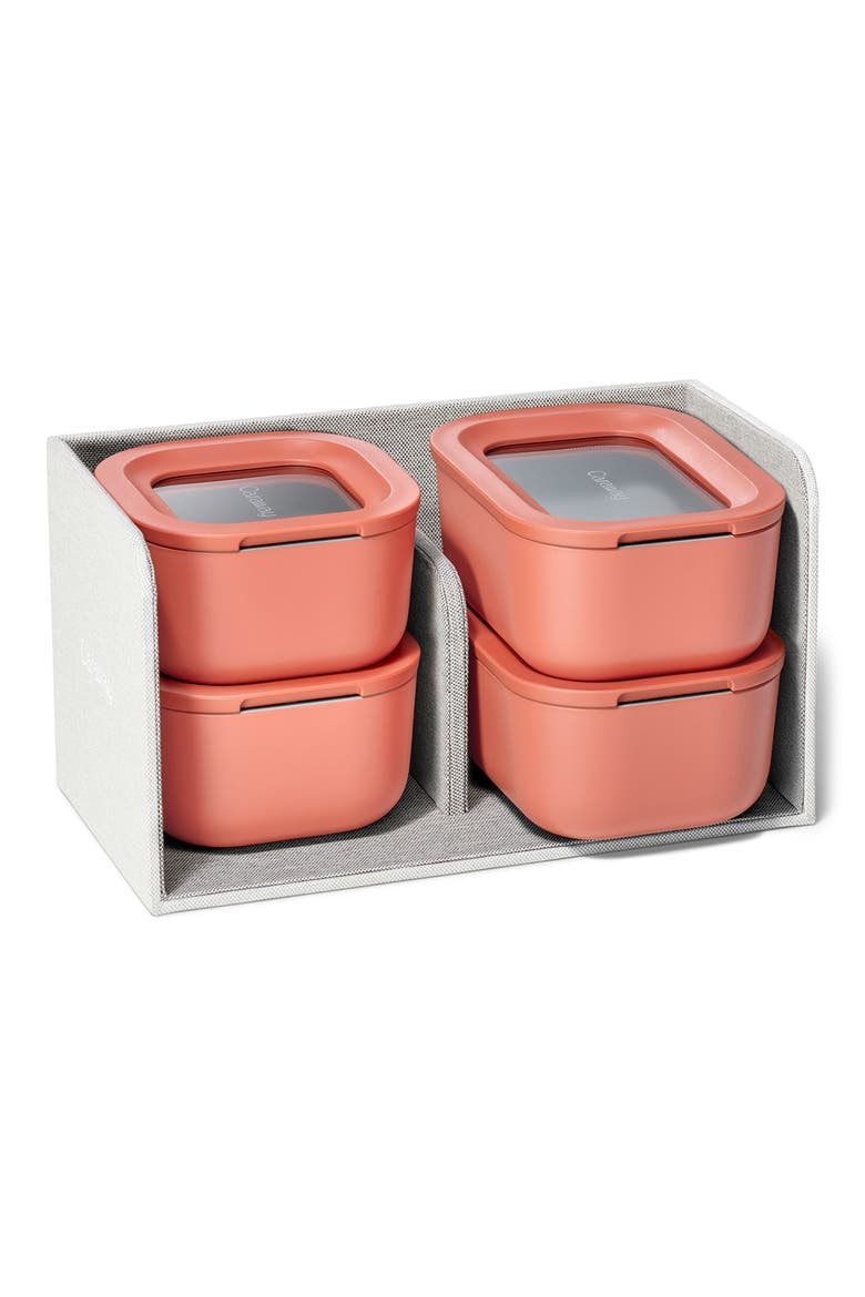 Mini Glass Food Storage 9-Piece Set, Alternate, color, PERRACOTTA