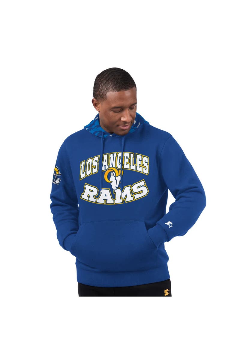 STARTER Men's Starter Royal Los Angeles Rams Thursday Night Gridiron Pullover Hoodie, Main, color, Royal
