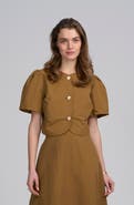 ELLE Collection Shirred Sleeve Top