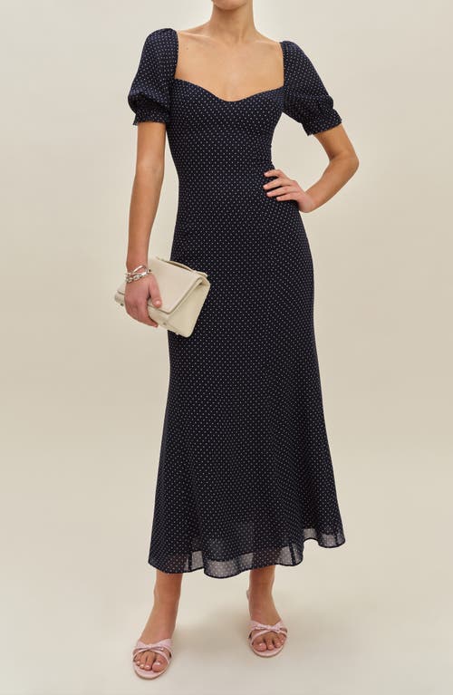 Reformation Gloria Swiss Dot Dress In Black