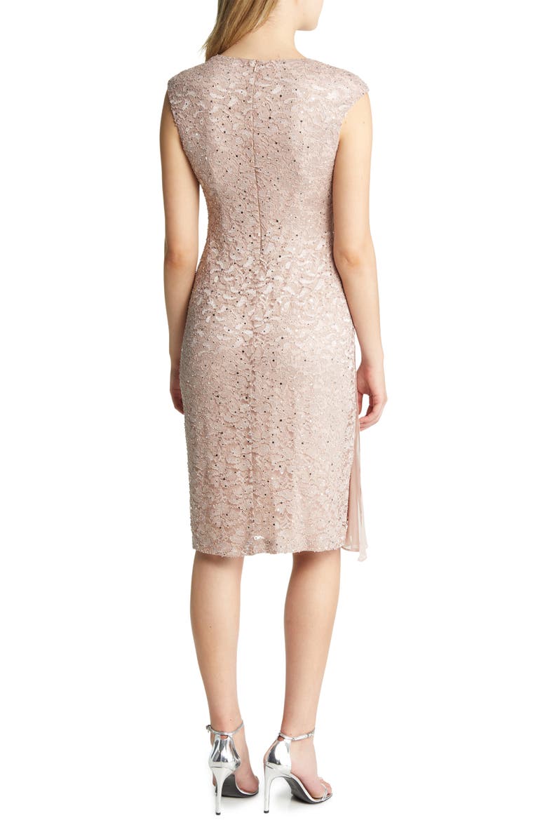 Connected Apparel Sequin Lace Cocktail Dress, Alternate, color,
