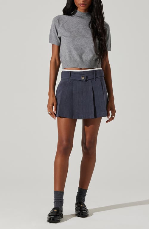 Astr The Label Larine Short Sleeve Sweater In Gray
