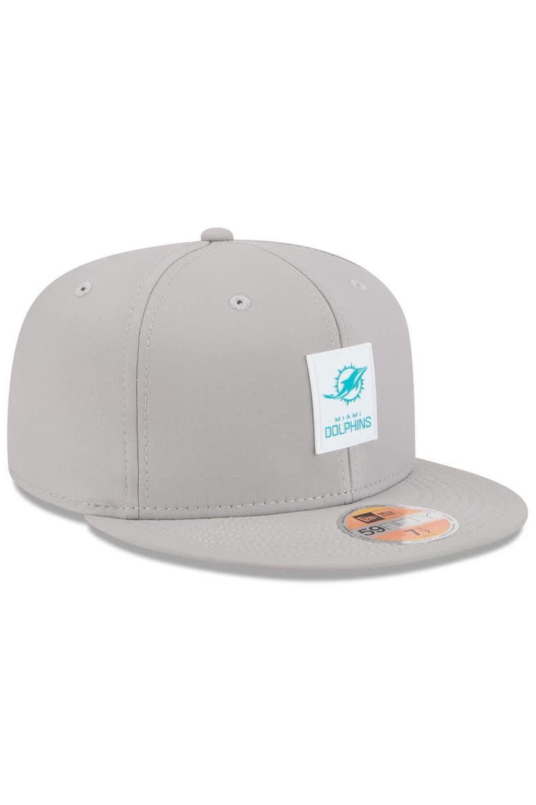 Men's New Era Gray Miami Dolphins 2025 Sideline  59FIFTY Fitted Hat, Alternate, color, Gray