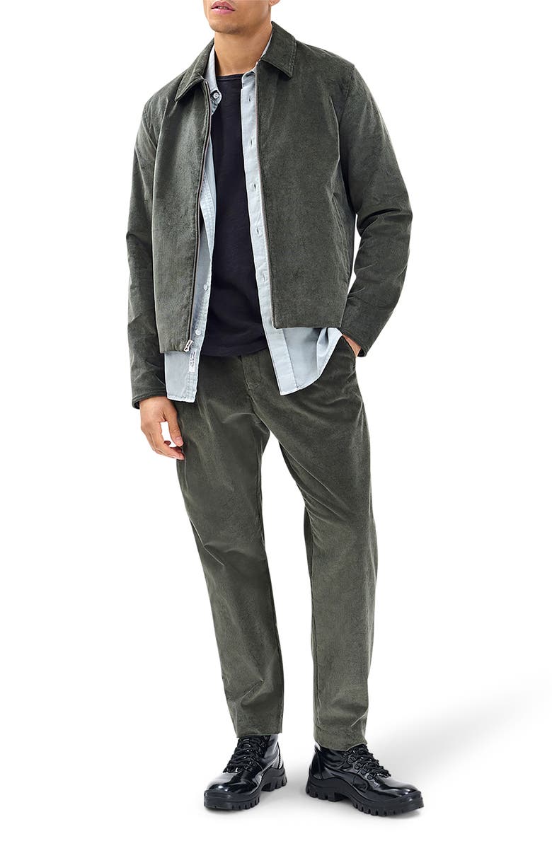 rag & bone Melrose Stretch Cotton Corduroy Zip Jacket, Alternate, color, Dark Shadow