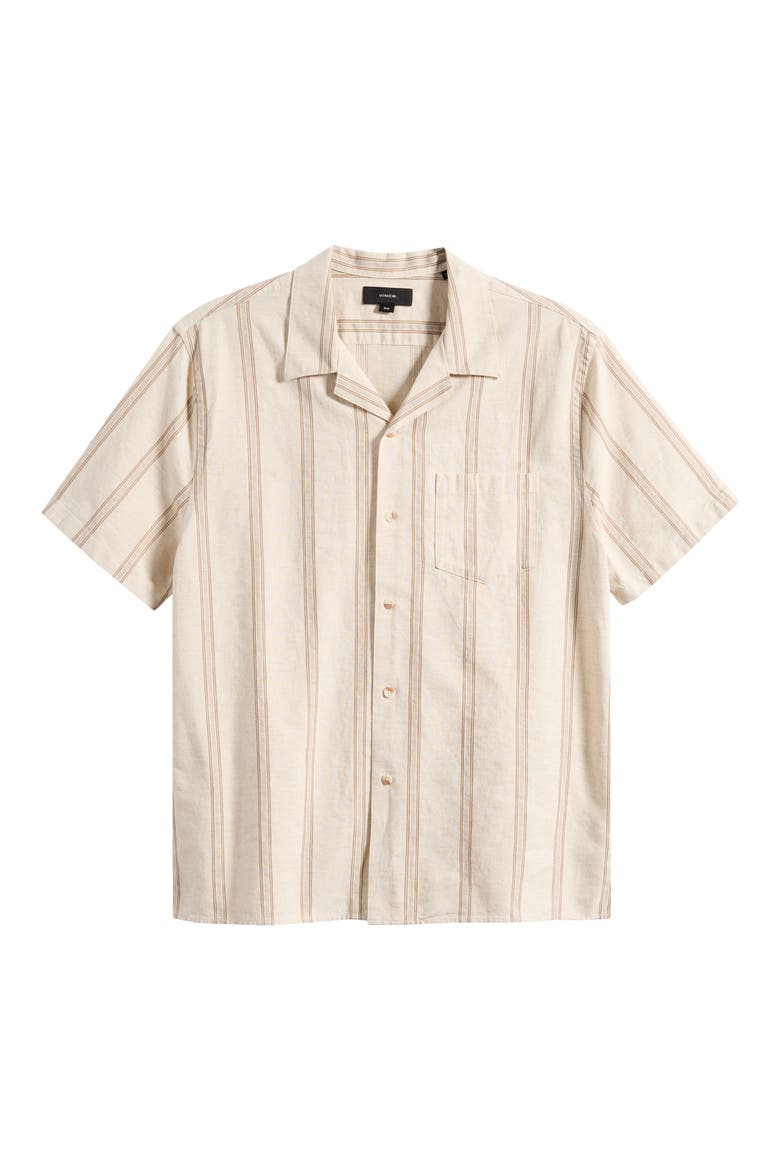 Cove Stripe Cotton & Hemp Cabana Shirt, Alternate, color, MIDLAND/SMOCK WHITE