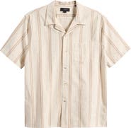 Vince Cove Stripe Cotton & Hemp Cabana Shirt
