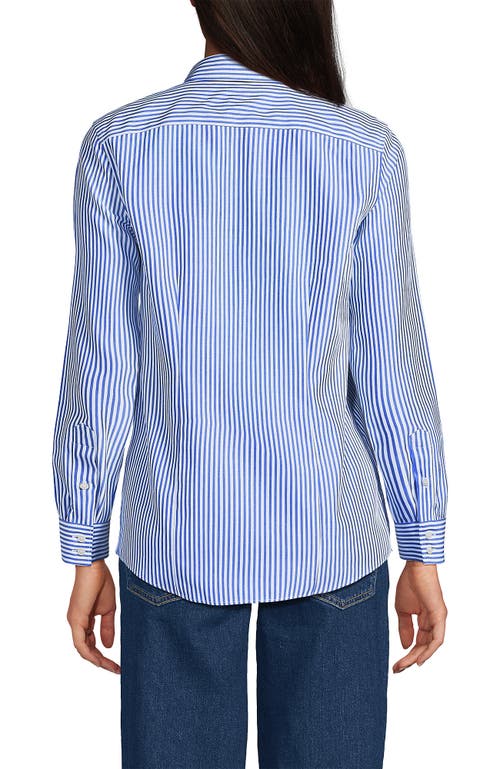Lands' End No Iron Supima Cotton Long Sleeve Shirt In Blue