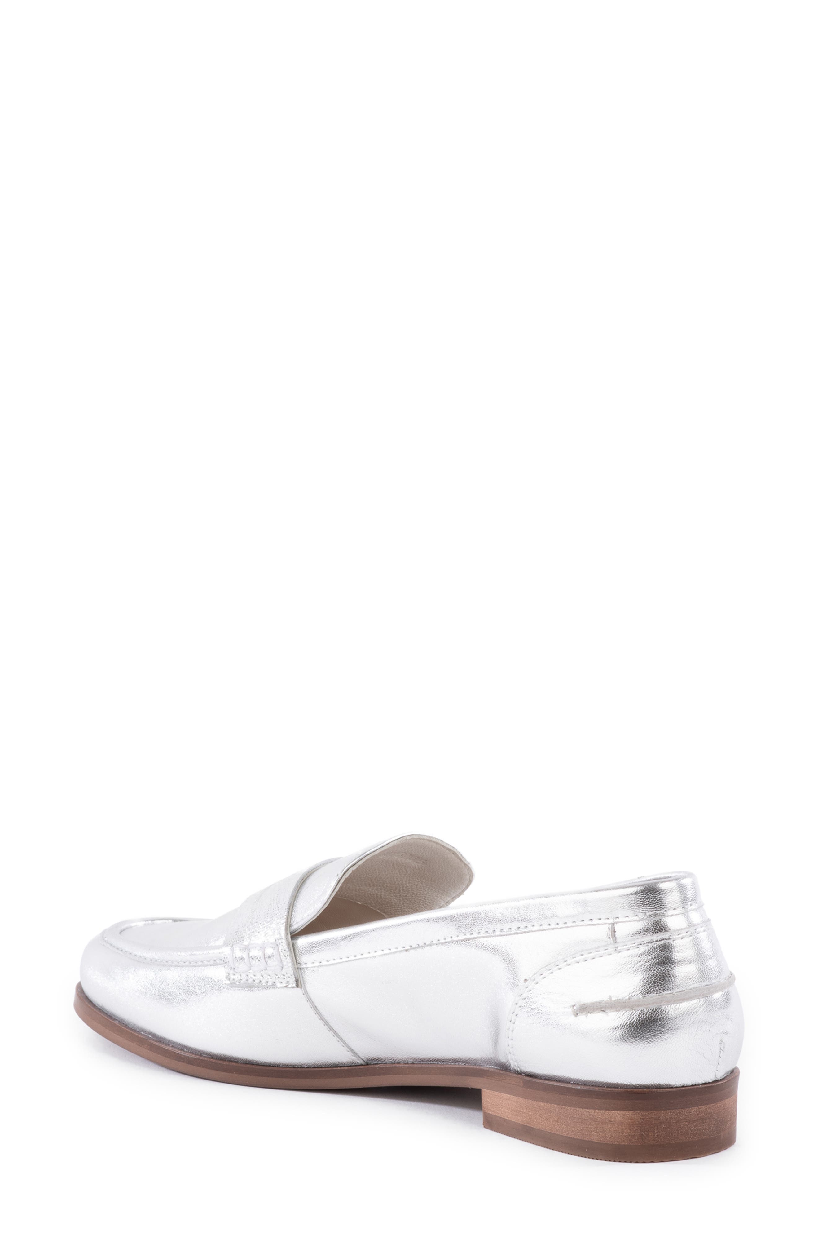 Seychelles Sooner or Later Loafer, Alternate, color, Silver Leather