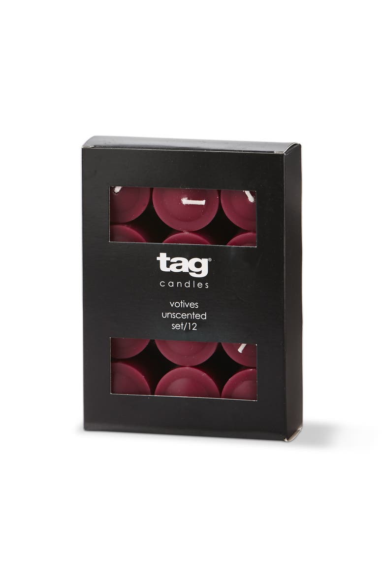 Color Studio Plum Votive Candles Set of 12 Smokeless Wax, Alternate, color, Purple