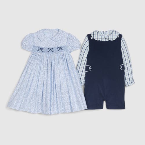 Little English Kids' Corduroy Button Tab John John In Blue