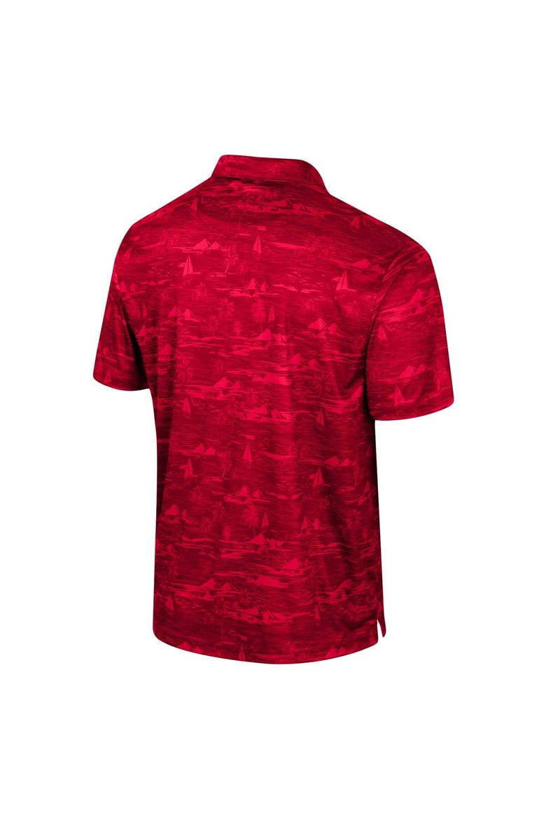Men's Colosseum Scarlet Rutgers Scarlet Knights Daly Print Polo, Alternate, color, Scarlet