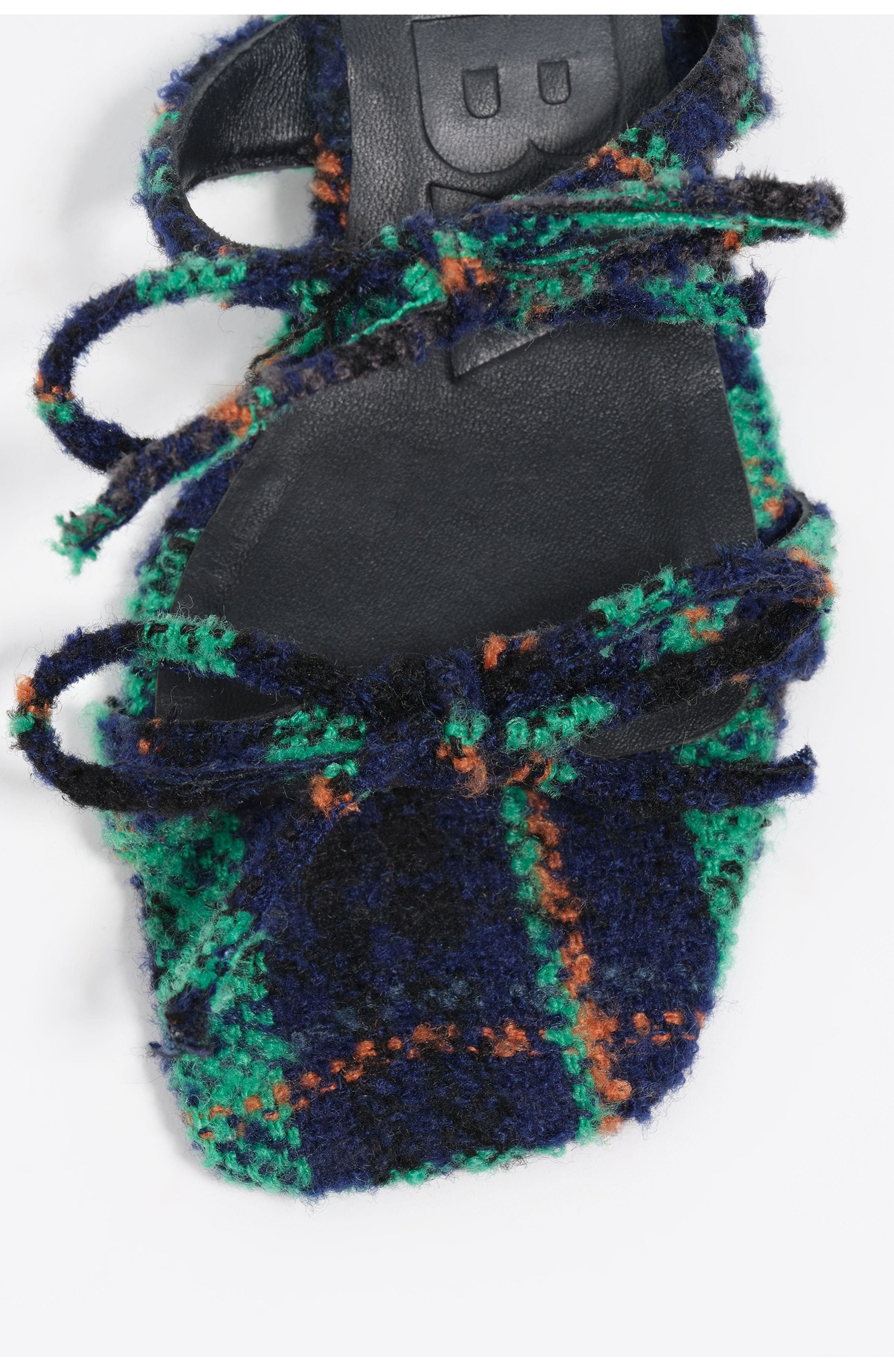 Bimba y Lola Low Heeled Sandal With Ties, Alternate, color, Navy