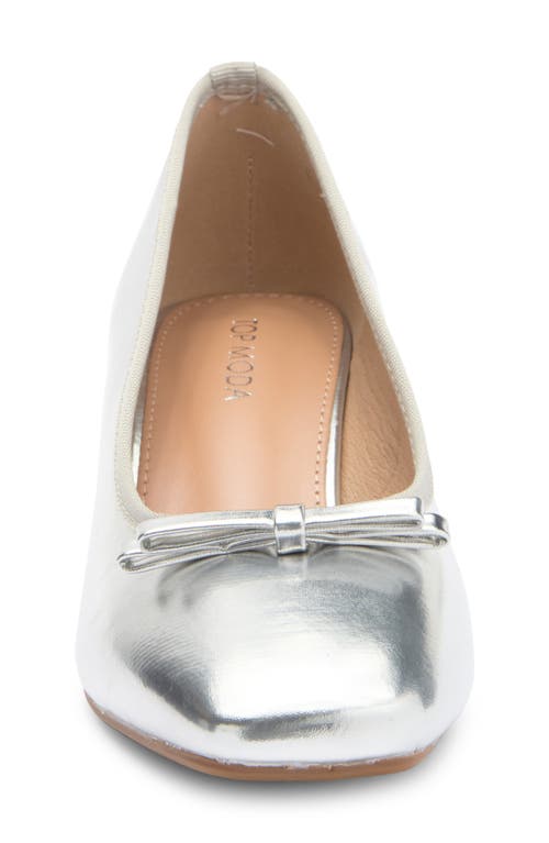 Top Guy Shoes Elba Square Toe Pump In Silver