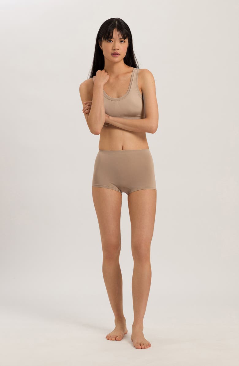 Hanro Touch Feeling High Waist Boyleg Briefs, Alternate, color, Deep Taupe