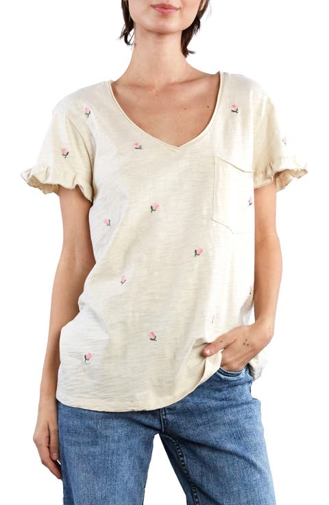 Rosey Frill Sleeve T-Shirt