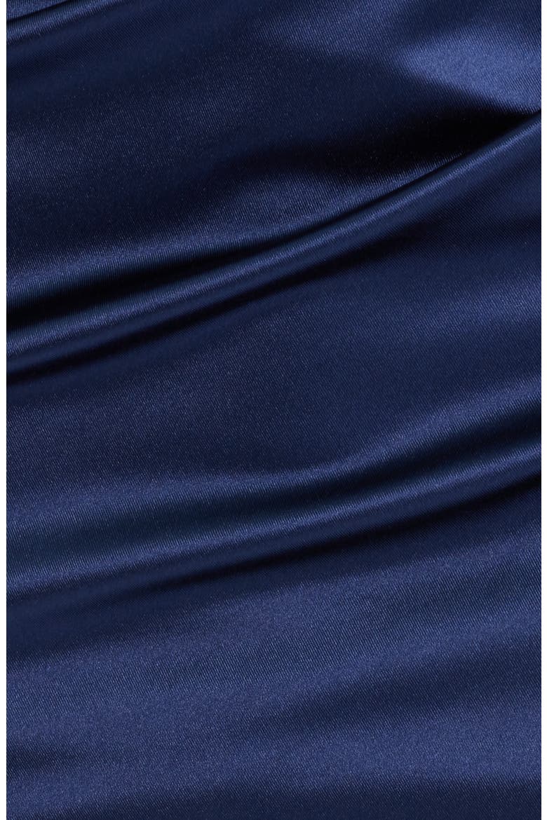 Twist Strapless Satin Minidress, Alternate, color, NAVY