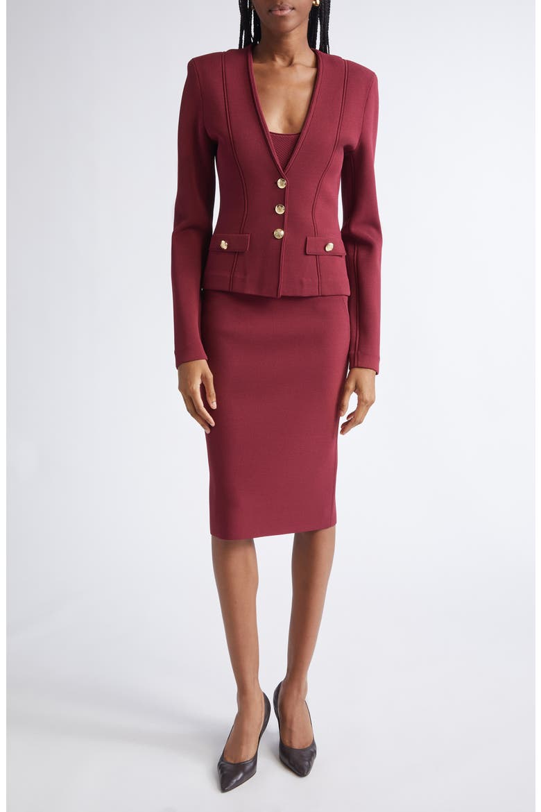 Nina Knit Pencil Skirt, Alternate, color, BORDEAUX