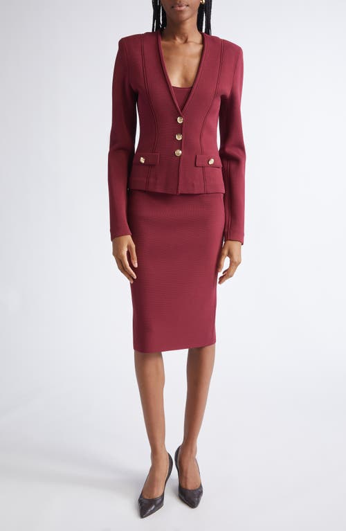St John St. John Nina Knit Pencil Skirt In Burgundy