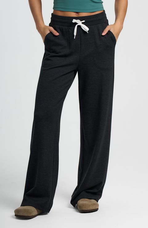 Lightweight Fleece Wide Leg Pants