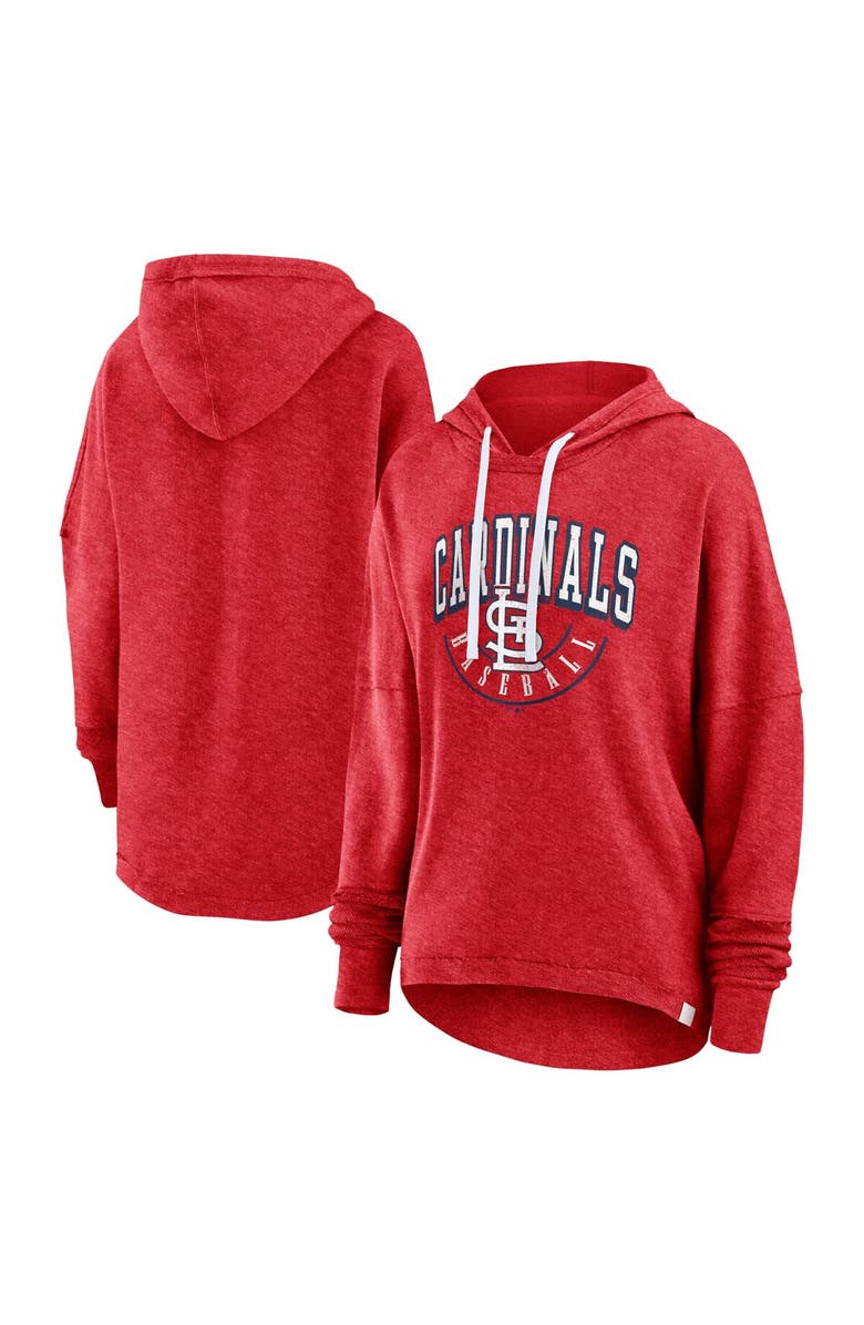 FANATICS Women's Fanatics Heather Red St. Louis Cardinals Luxe Pullover Hoodie, Main, color, Heather Red