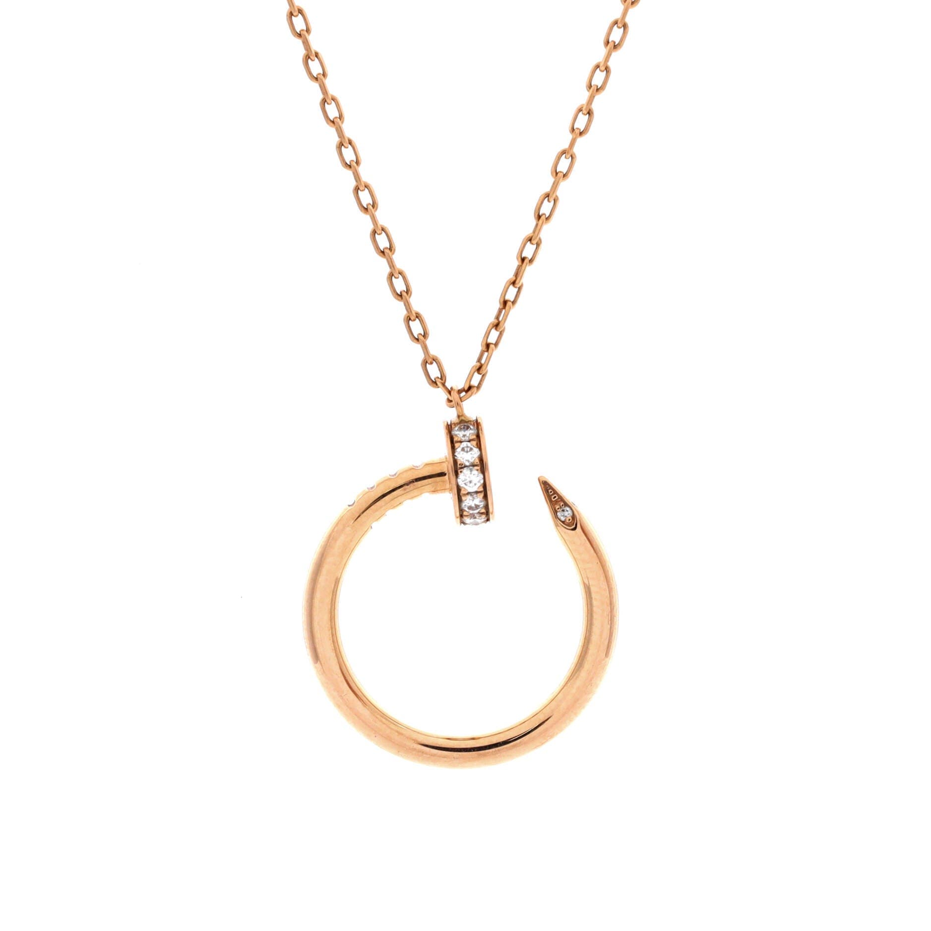 Juste un Clou Pendant Necklace 18K Rose Gold with Diamonds, Main, color, Metallic Gold