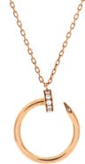Pre-Owned Cartier Juste un Clou Pendant Necklace 18K Rose Gold with Diamonds