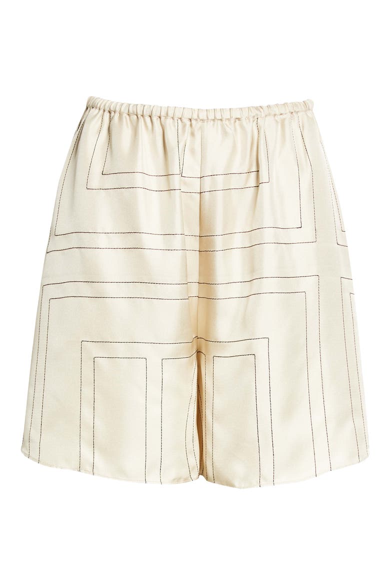 Monogram Pull-On Silk Shorts, Alternate, color, IVORY MONOGRAM