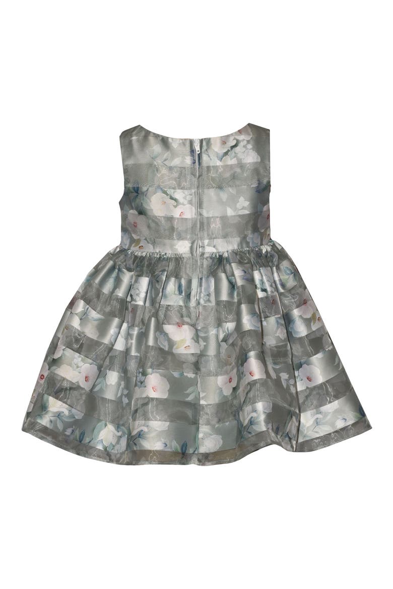 Shadow Stripe Bow Dress, Alternate, color, SAGE