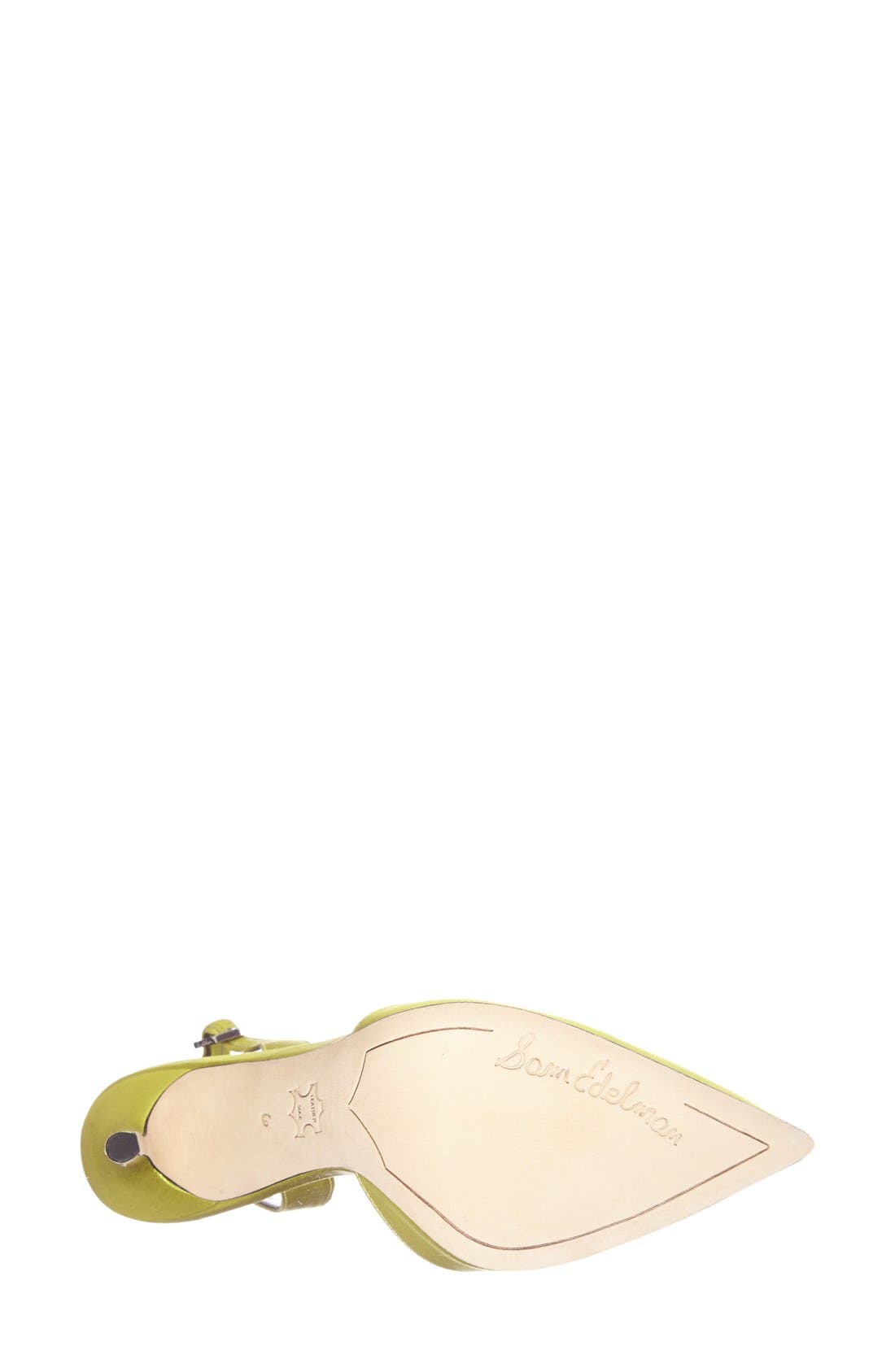 'Dora' Pointy Toe Slingback Pump, Alternate, color, CHARTREUSE