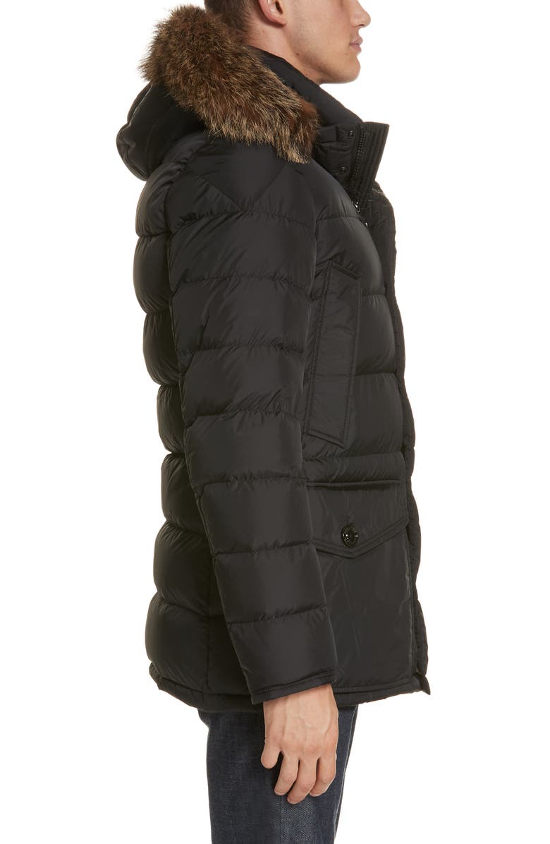 Moncler Cluny Giubbotto Down Parka with Genuine Coyote Fur Trim, Alternate, color,