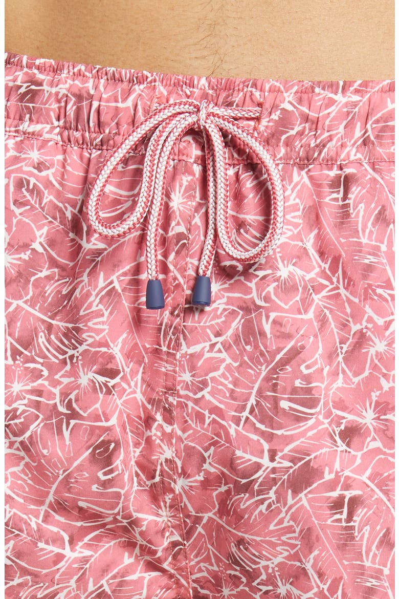 Pacific Palms Floral Swim Trunks, Alternate, color, CAPE RED