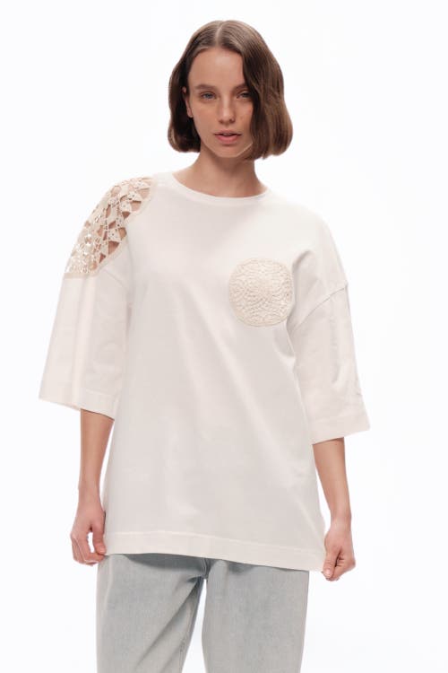 NOCTURNE NOCTURNE EMBROIDERED DETAIL T-SHIRT