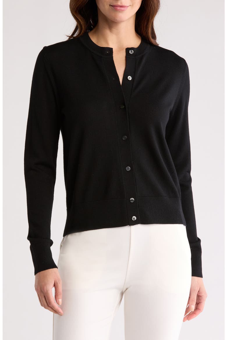 Fadenasi Virgin Wool Cardigan Sweater, Main, color, BLACK