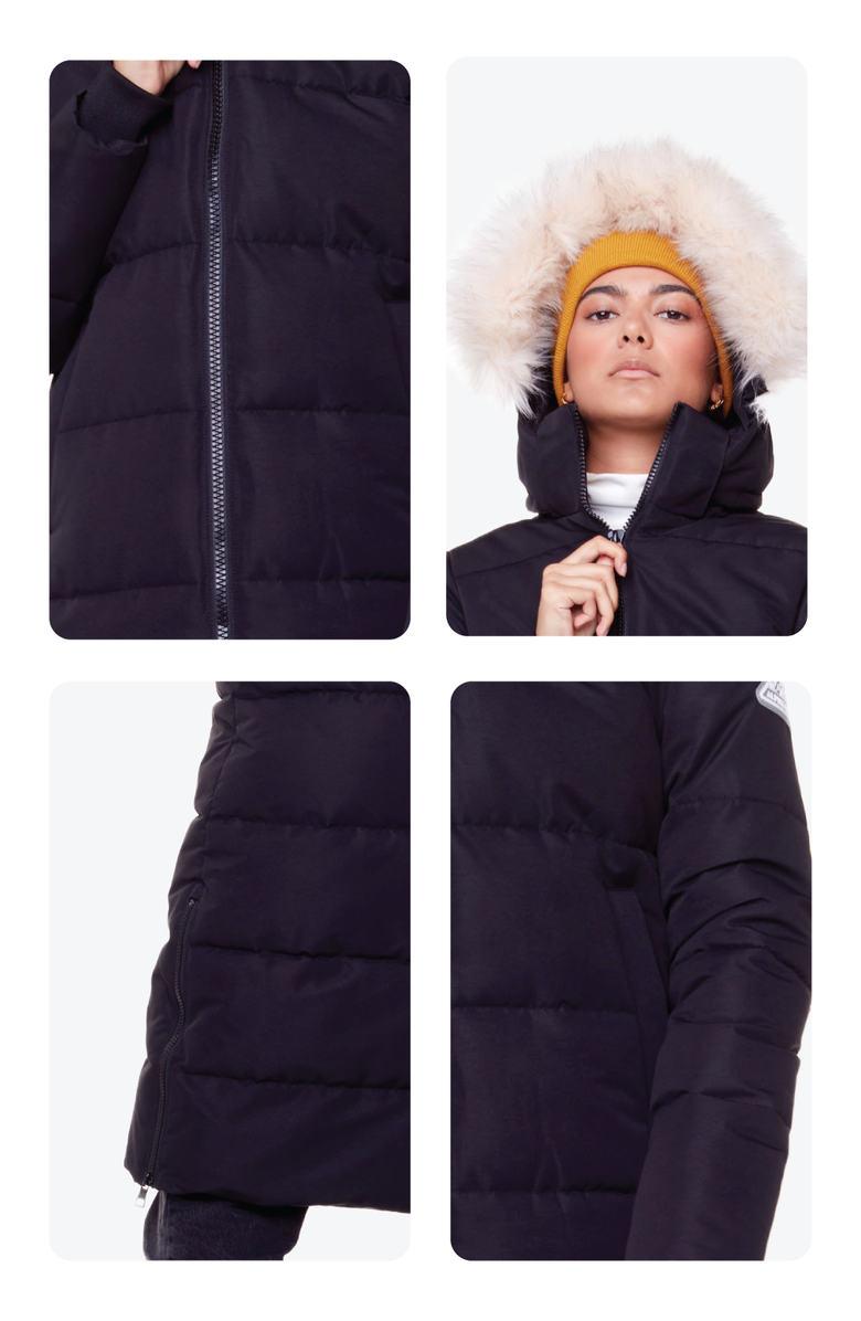 Alpine North KLUANE - Vegan Down Ultra Long Winter Parka, Alternate, color, Black