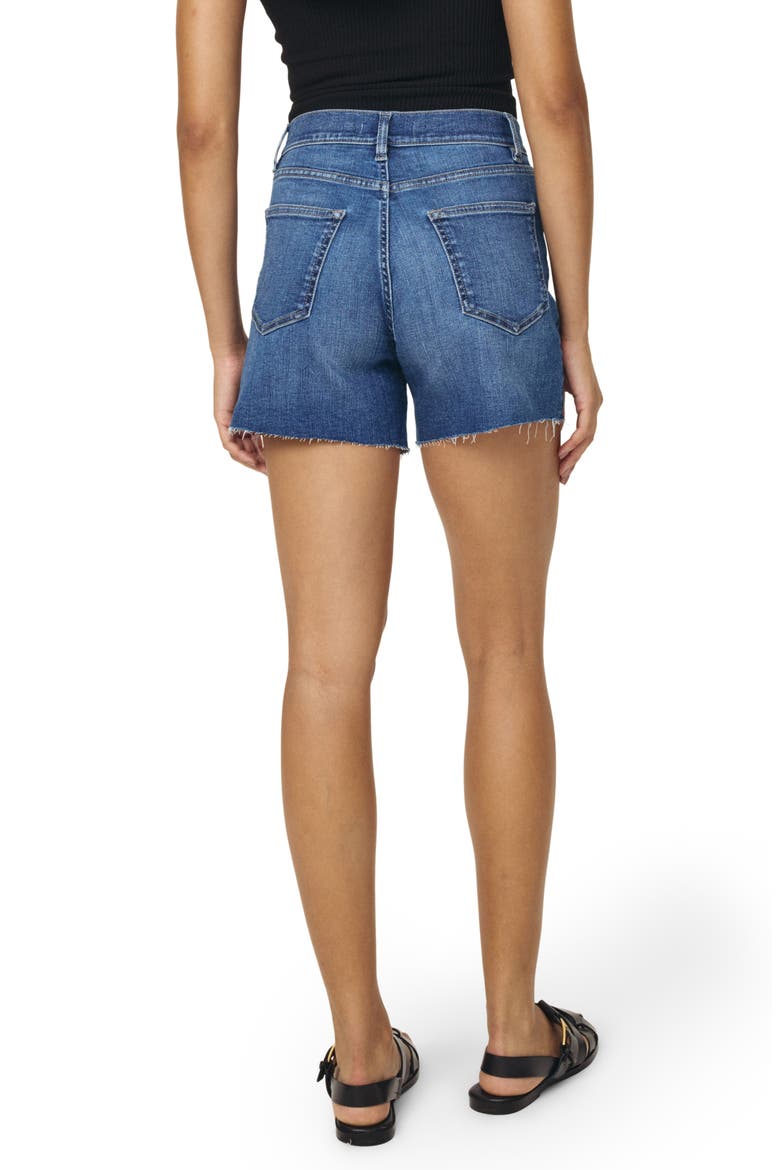 VVI Raw Hem High Waist Relaxed Fit Denim Shorts, Alternate, color, WATERSONG