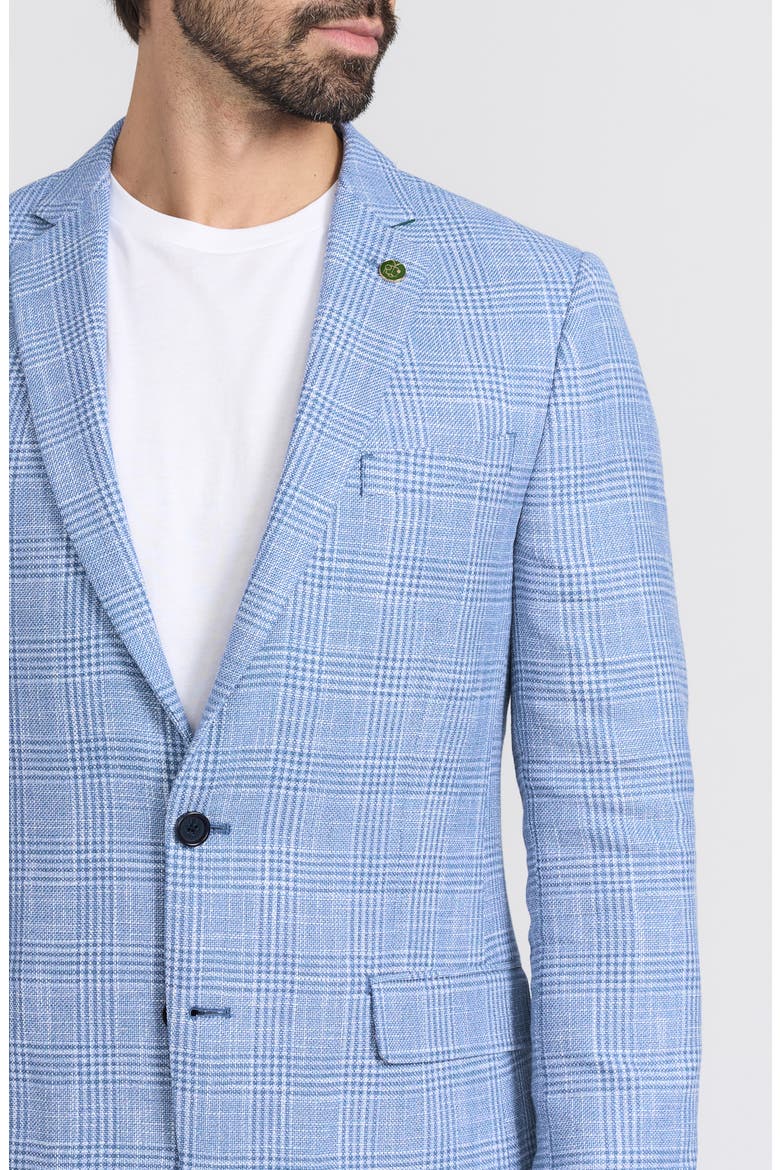 Glen Plaid Cotton Blend Sport Coat, Alternate, color, BLUE