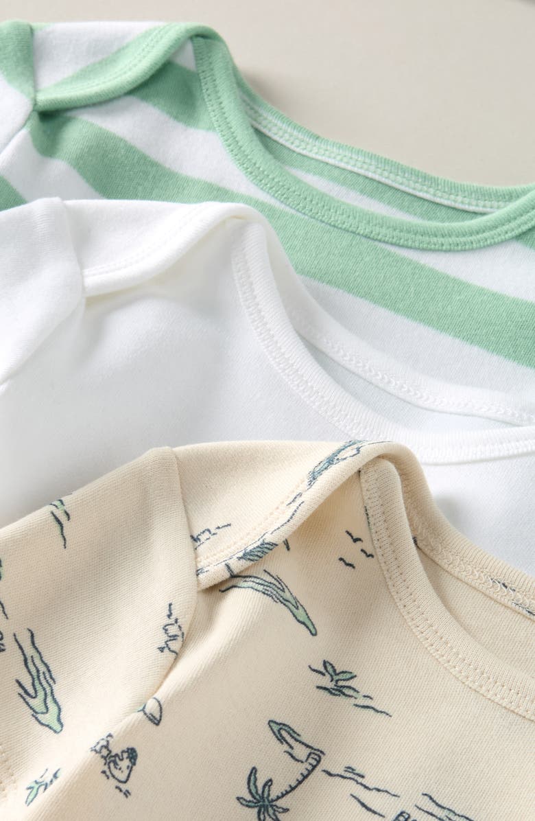 Nordstrom Grow With Me 3-Pack Assorted Bodysuits, Alternate, color, Beach Bears Pack
