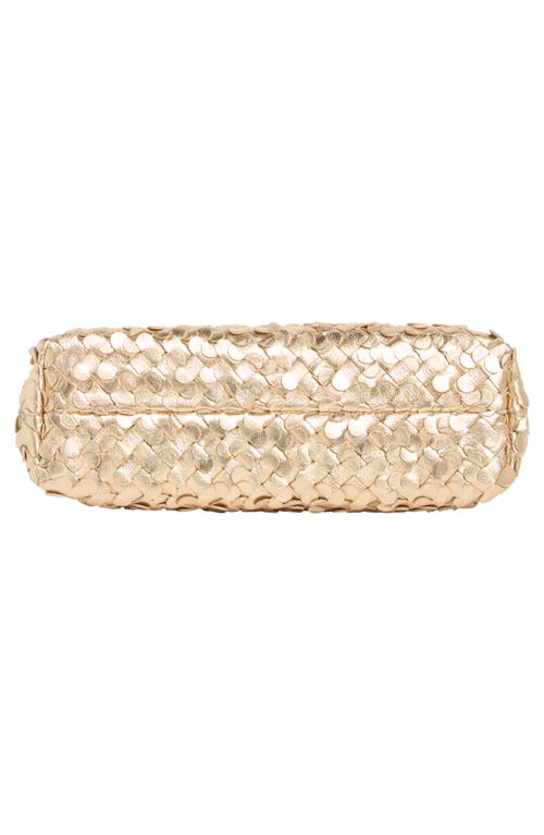 Sam Edelman Bianka Woven Leather Frame Clutch In Gold