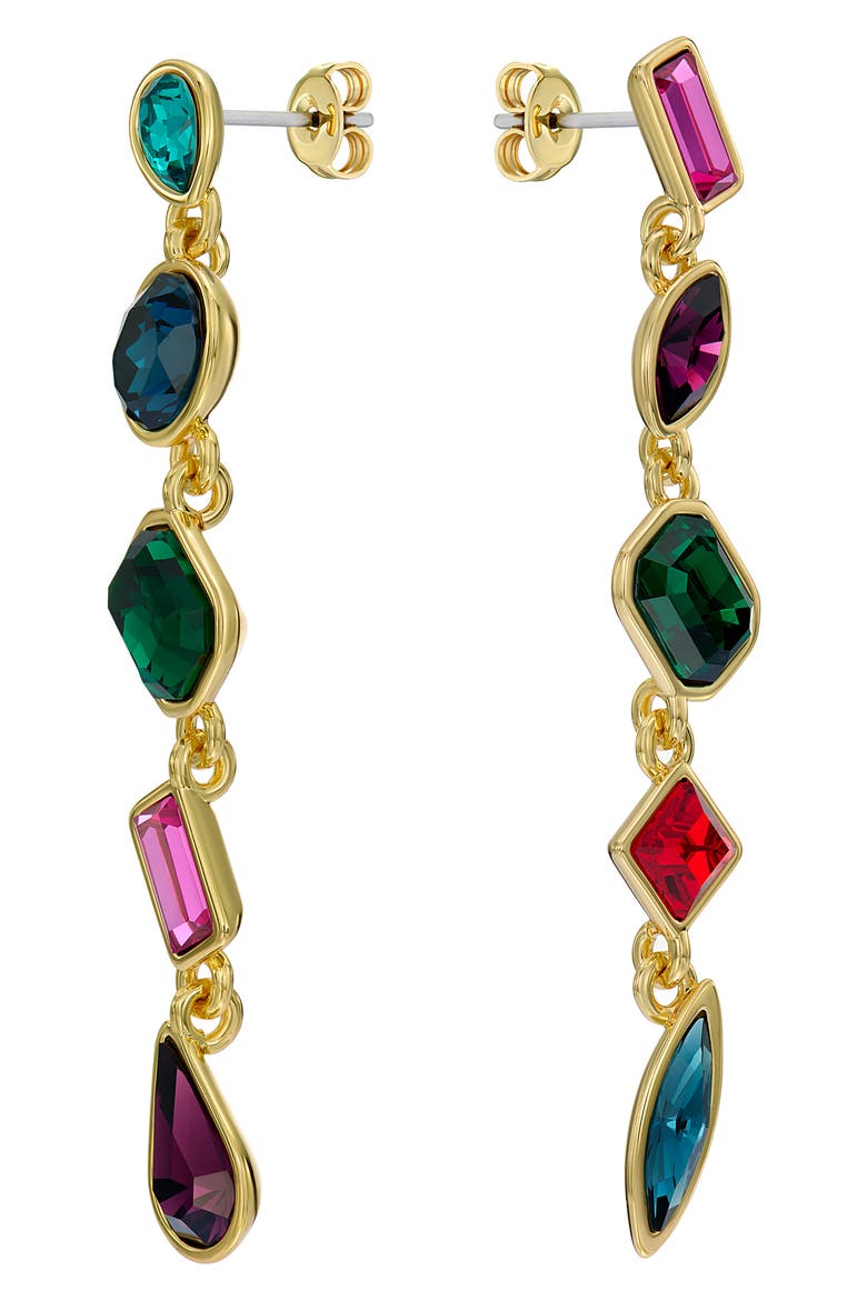 Julianna Crystal Drop Earrings, Alternate, color, GOLD TONE CRYSTAL MULTI