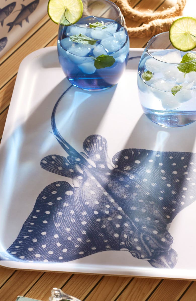 Caskata Birchwood Trays-Wood & Melamine, Alternate, color, Spotted Stingray Tray