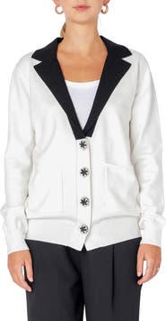 Endless Rose Jewel Button Blazer Cardigan