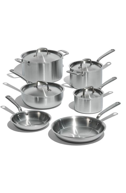 10-Piece Stainless Clad Cookware Set