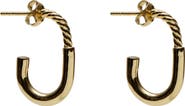 Argento Vivo Sterling Silver High Polish J-Shaped Hoop Earrings