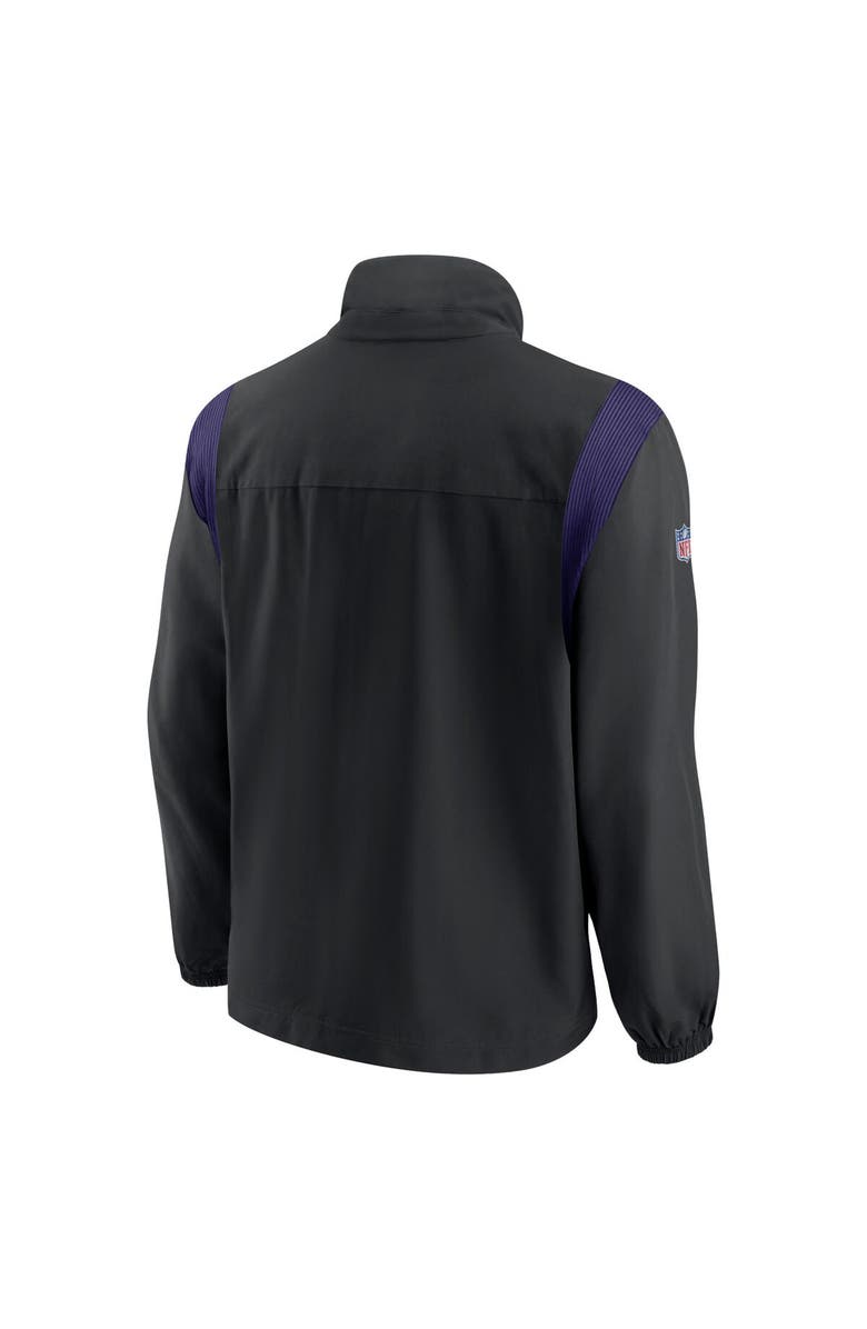 Nike Men's Nike Black/Purple Baltimore Ravens Sideline Woven Logo Full-Zip Jacket, Alternate, color, Black