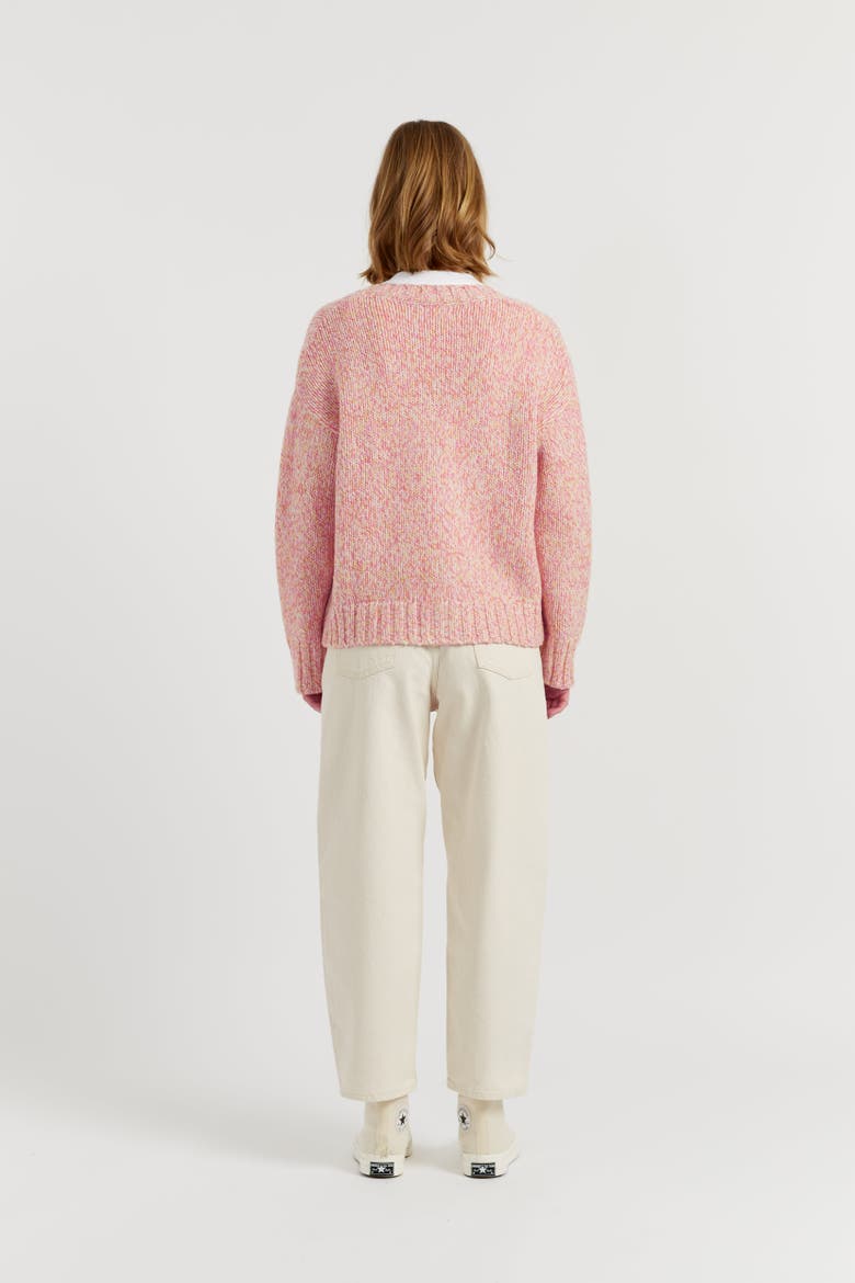 Merino Snoopy Marl Cardigan, Alternate, color, Multi Pink