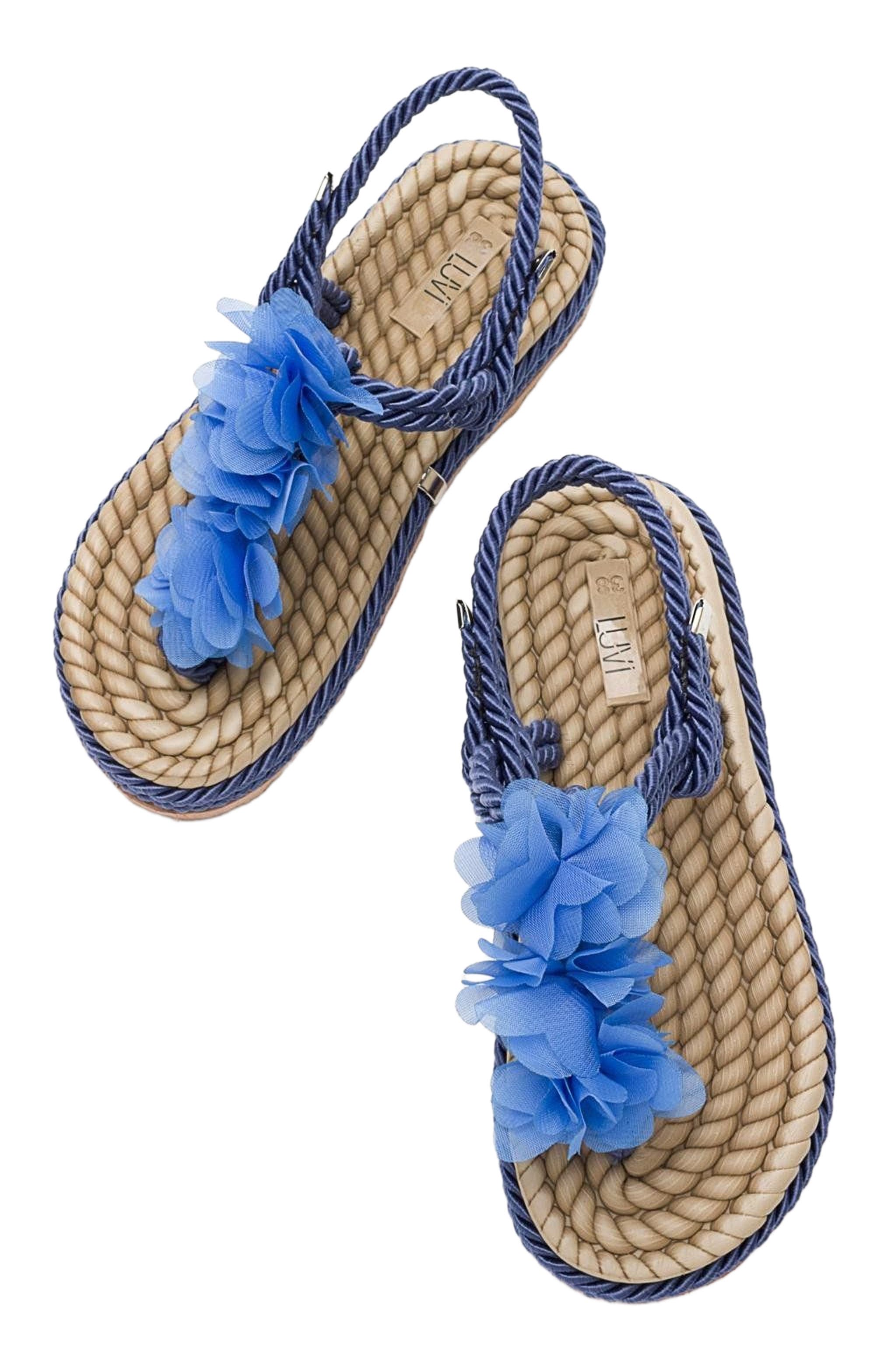 SANTRA Lace-Up Thong Sandals, Alternate, color, Navy Faux Leather