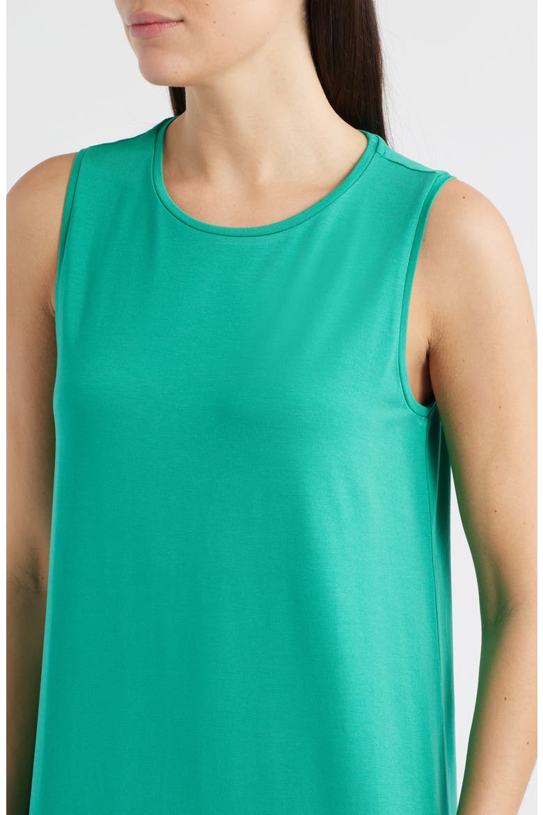Round Neck Oval Stretch Sleeveless Midi Dress, Alternate, color, SEA STAR